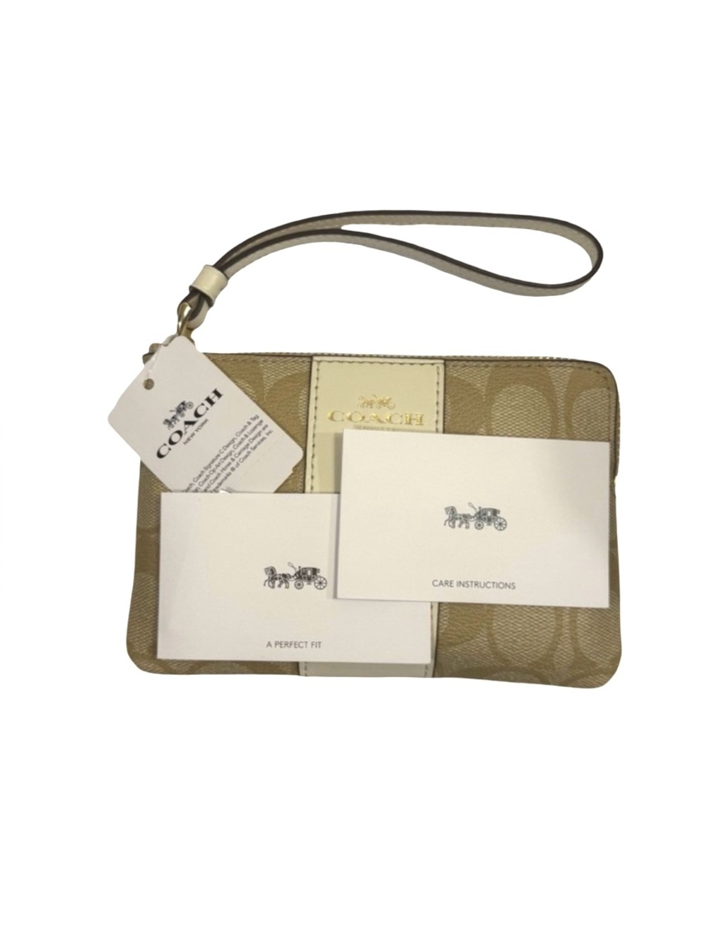 Coach Corner Zip Signature Wristlet - Picture 5 of 5
